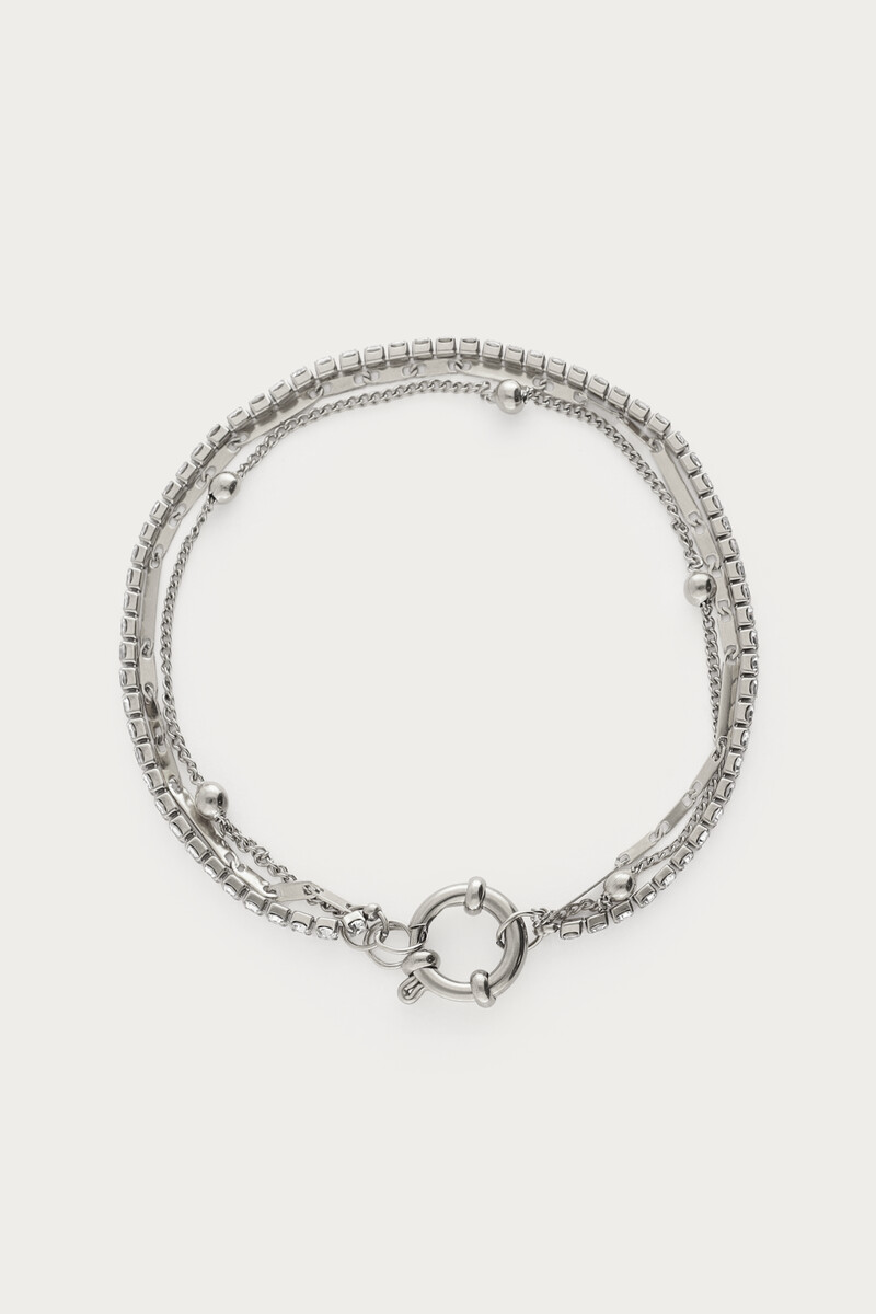 Midnight driedubbele armband met strass