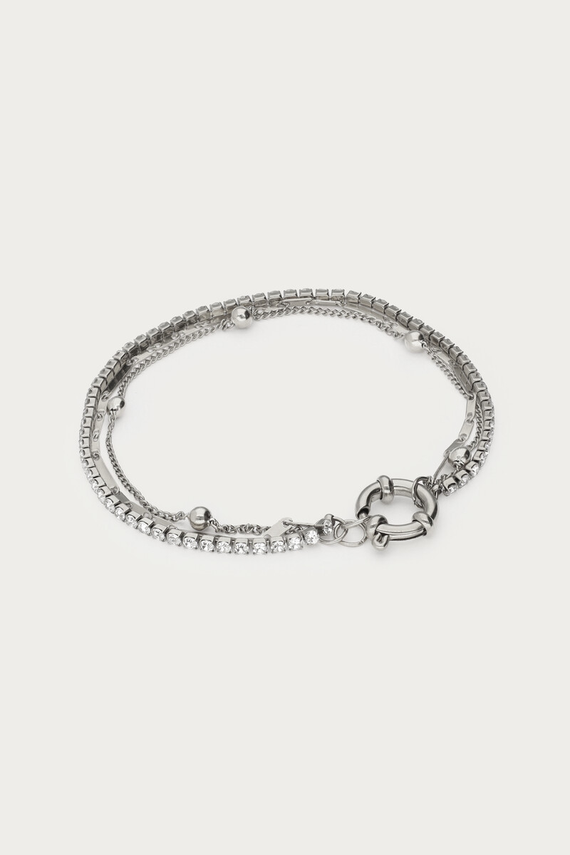 Midnight triple bracelet with rhinestones | My Jewellery