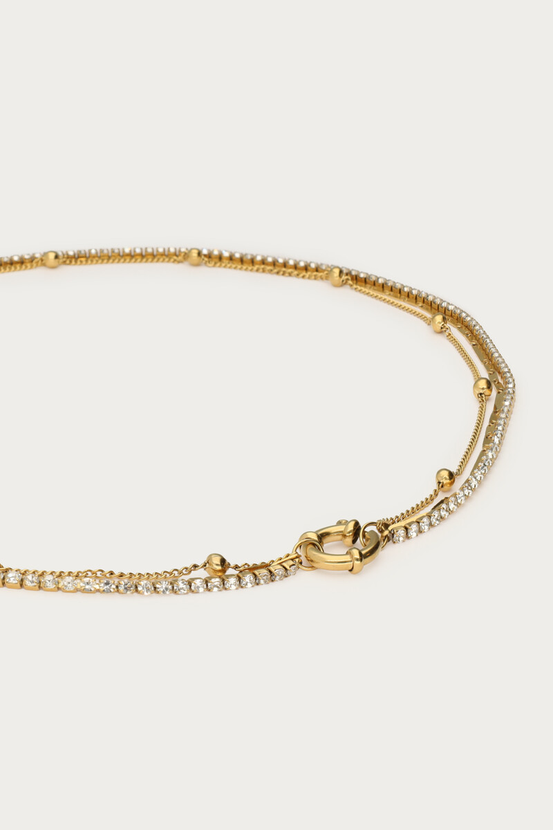 Midnight triple necklace with rhinestones | My Jewellery