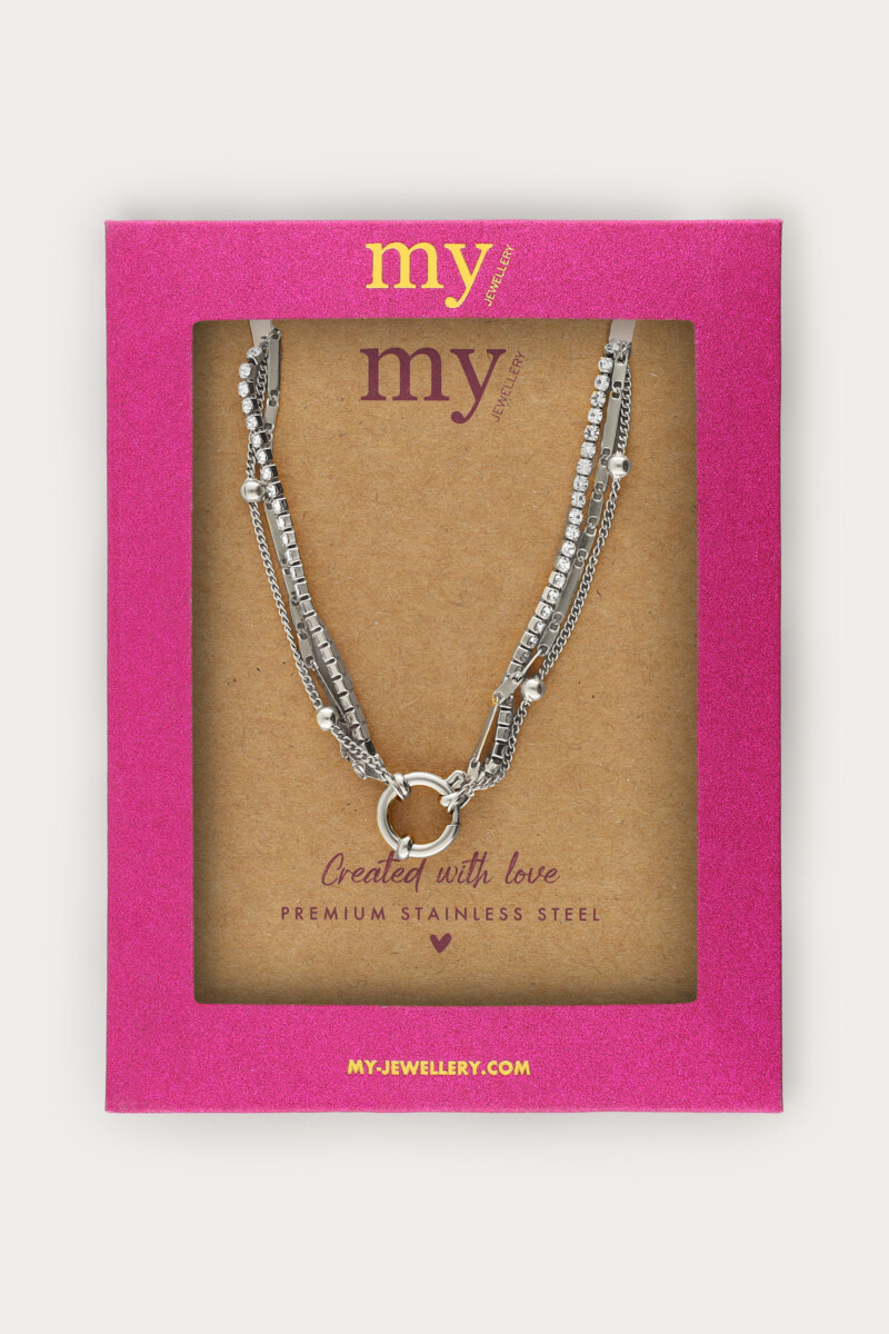 Midnight triple necklace with rhinestones | My Jewellery