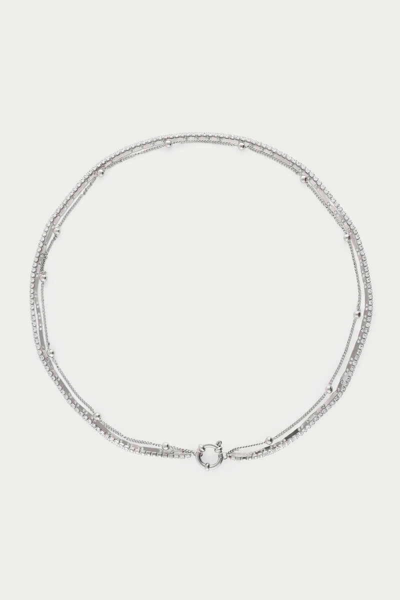 Midnight triple necklace with rhinestones | My Jewellery