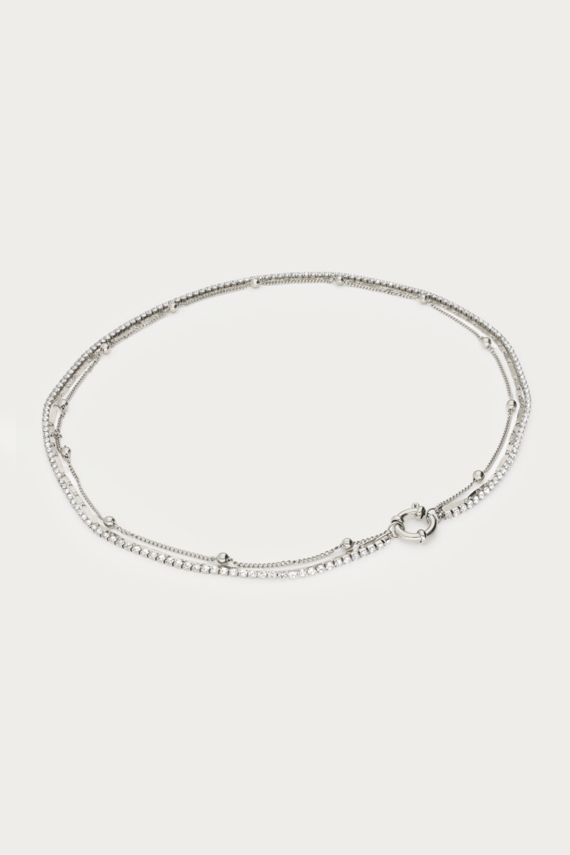 Midnight triple necklace with rhinestones | My Jewellery