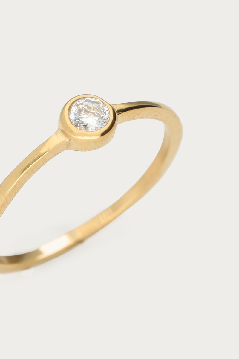 Minimalist basic ring with round rhinestones | My Jewellery