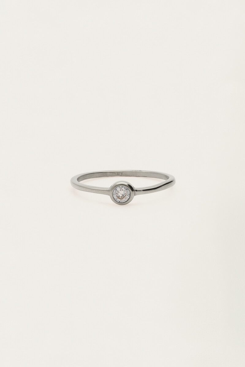 Bague minimaliste basique avec strass ronds My Jewellery Argenté 18 femme
