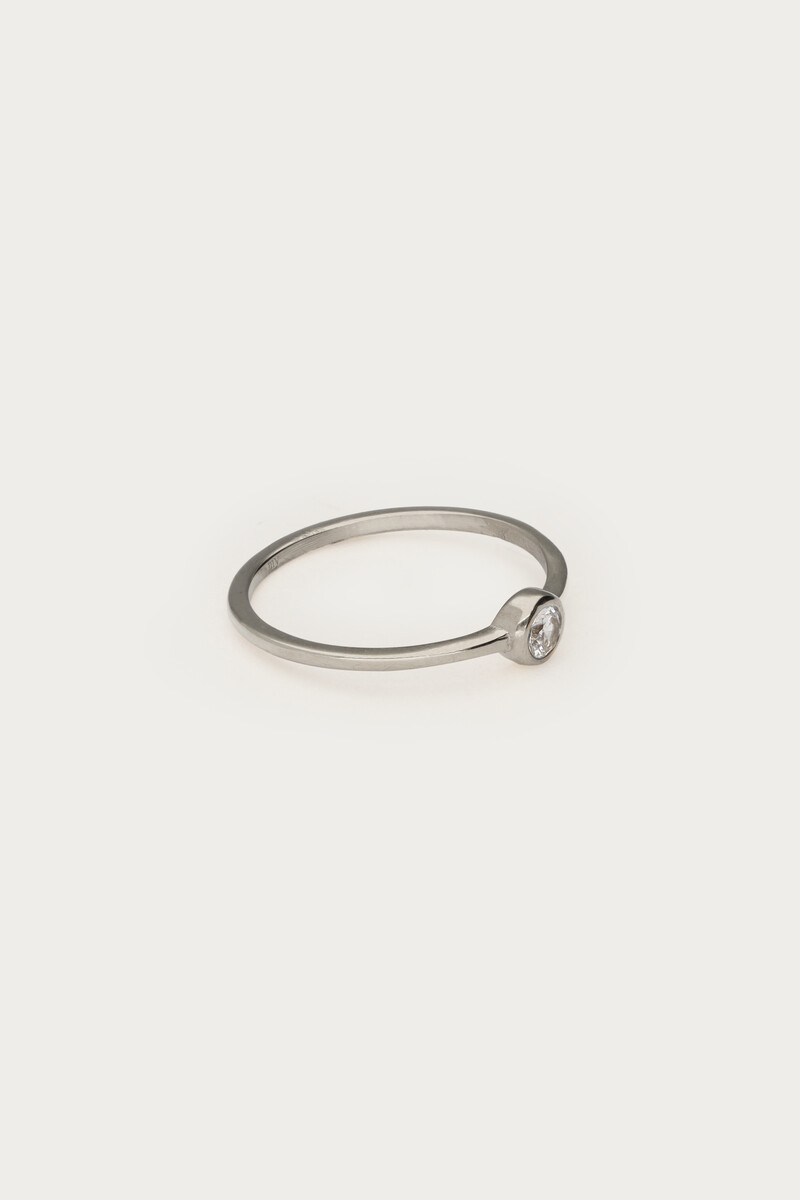 Minimalist basic ring with round rhinestones | My Jewellery