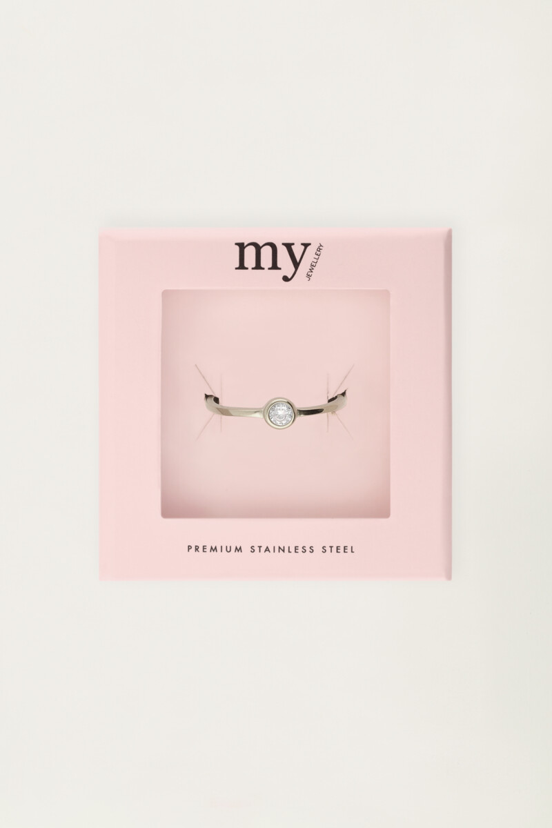 Minimalist basic ring with round rhinestones | My Jewellery