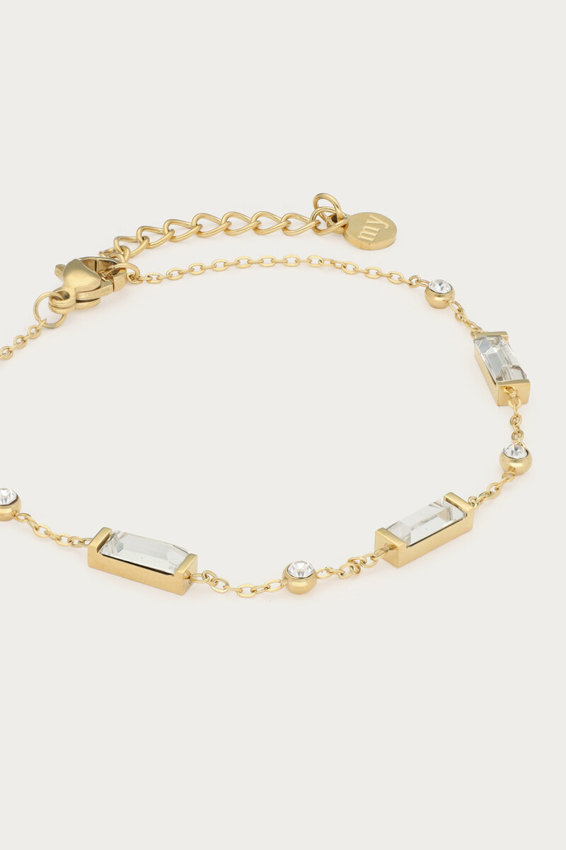 Minimalist bracelet square with rhinestones | My Jewellery
