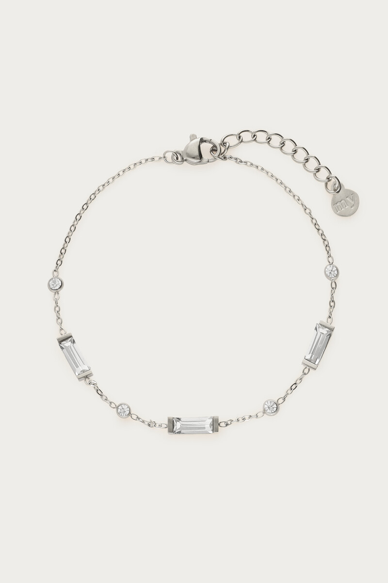 Minimalist bracelet square with rhinestones | My Jewellery