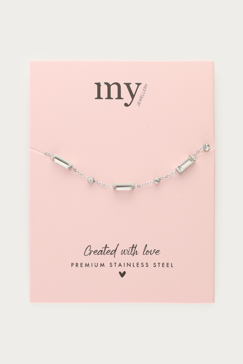 Minimalist bracelet square with rhinestones | My Jewellery