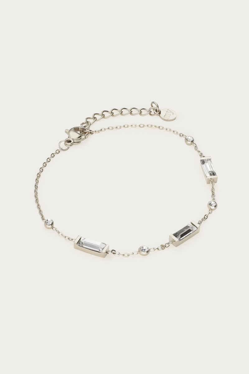 Minimalist bracelet square with rhinestones | My Jewellery