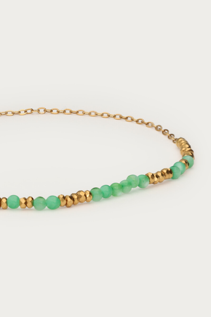 Minimalist bracelet with green beads | My Jewellery