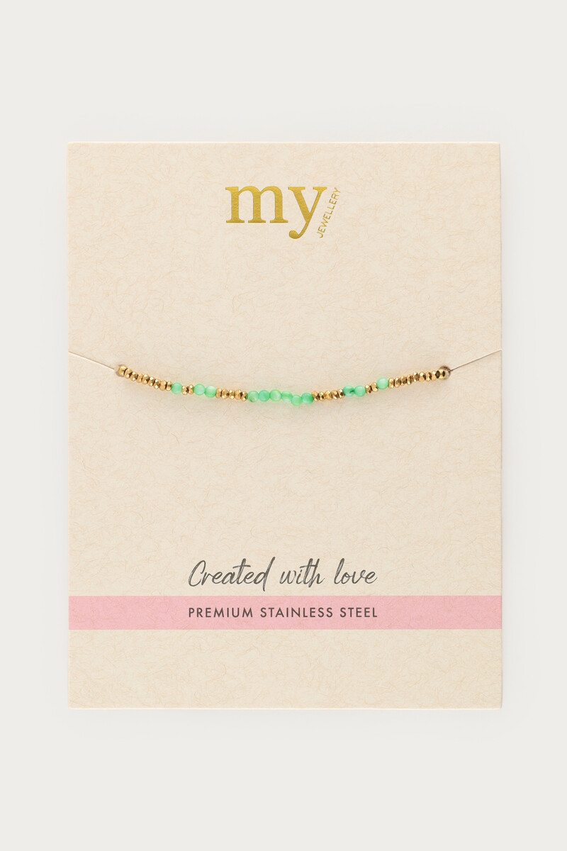 Minimalist bracelet with green beads | My Jewellery