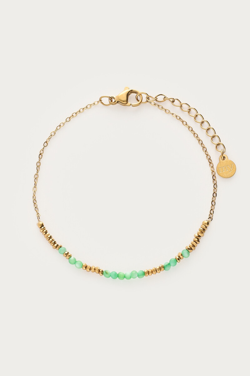 Minimalist bracelet with green beads