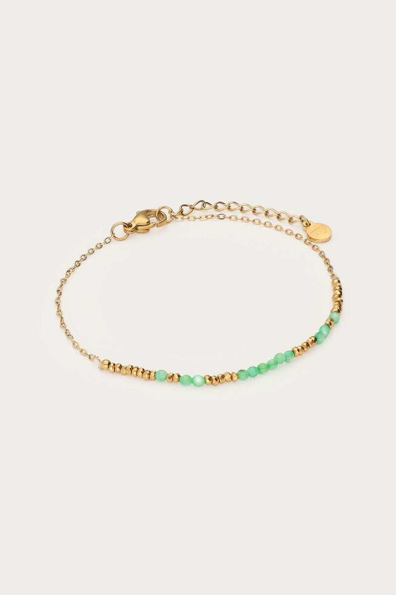 Minimalist bracelet with green beads | My Jewellery