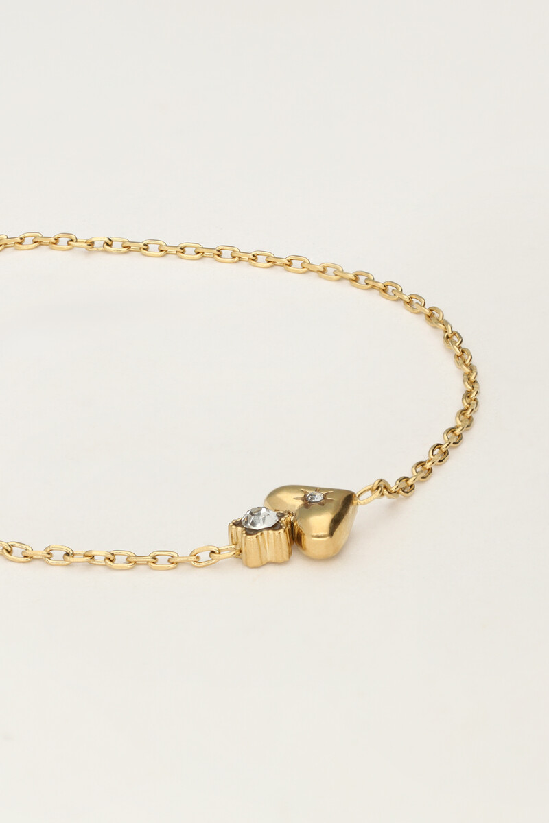 Minimalist bracelet with heart & flower | My Jewellery