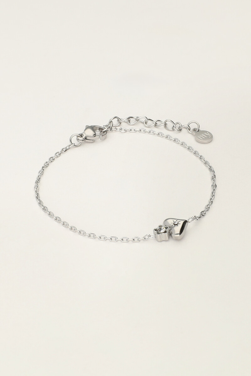 Minimalist bracelet with heart & flower | My Jewellery
