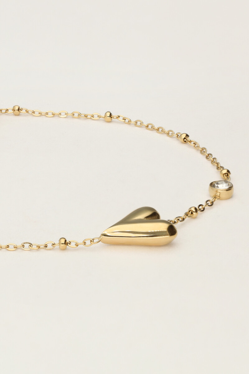 Minimalist bracelet with heart & rhinestones | My Jewellery