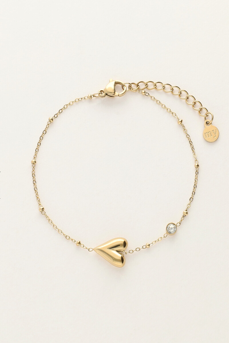 Minimalist bracelet with heart & rhinestones | My Jewellery