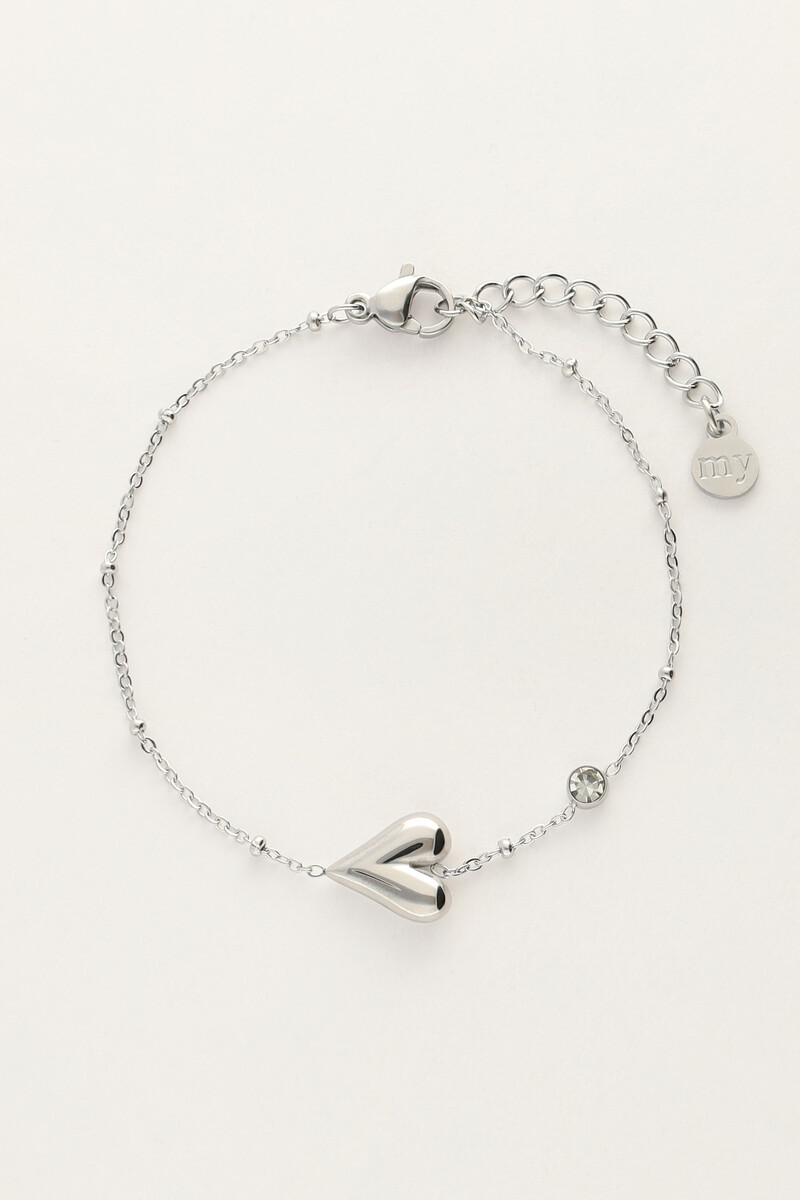 Minimalistische armband met hart & strass