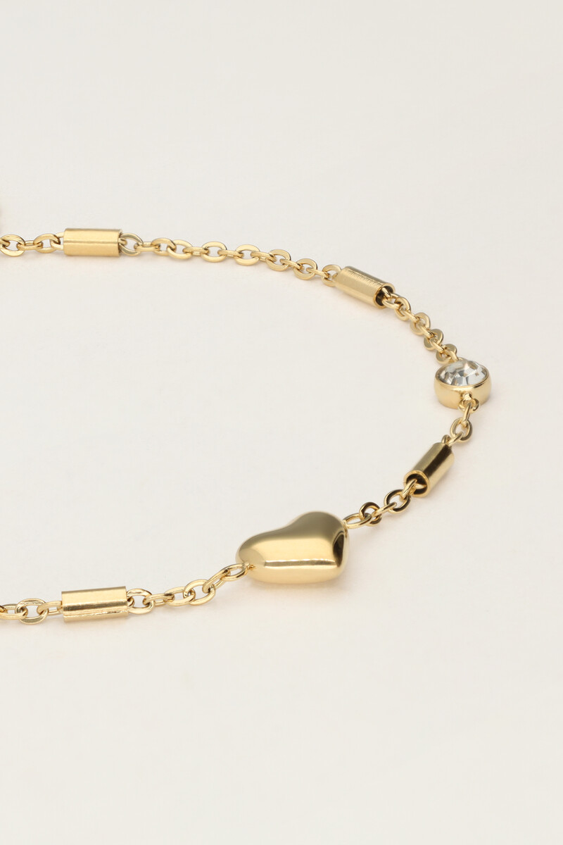 Minimalist bracelet with heart & tubes | My Jewellery