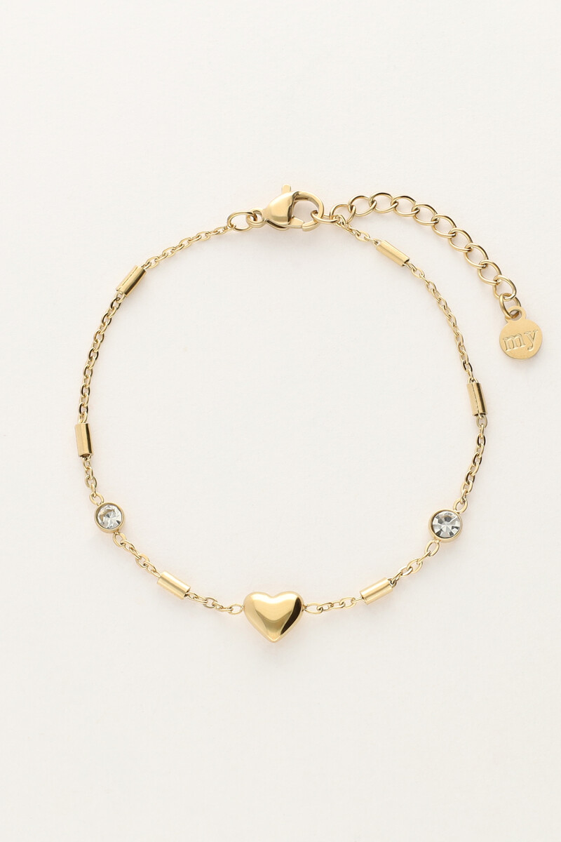Minimalist bracelet with heart & tubes | My Jewellery