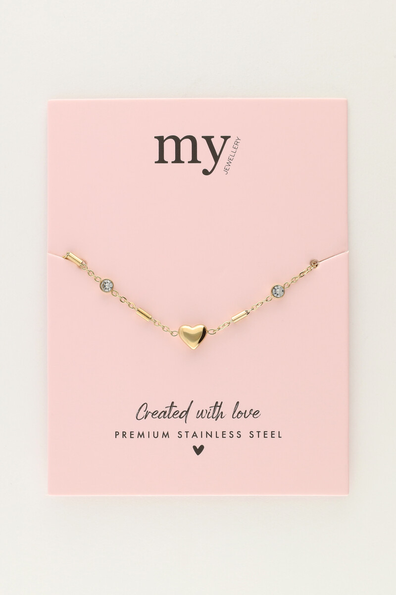 Minimalist bracelet with heart & tubes | My Jewellery