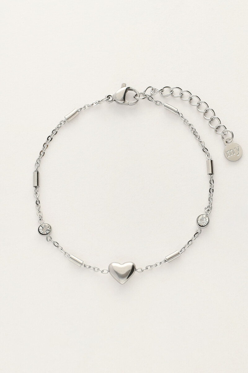 Minimalist bracelet with heart & tubes | My Jewellery