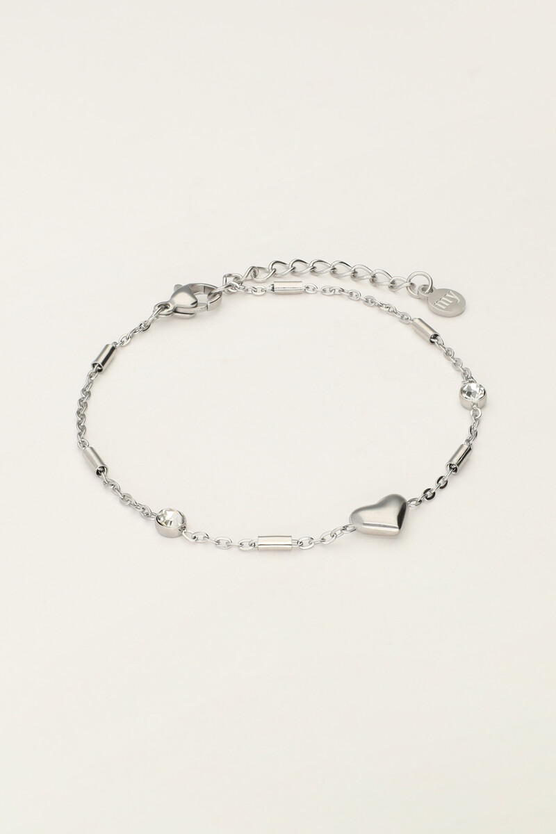 Minimalist bracelet with heart & tubes | My Jewellery