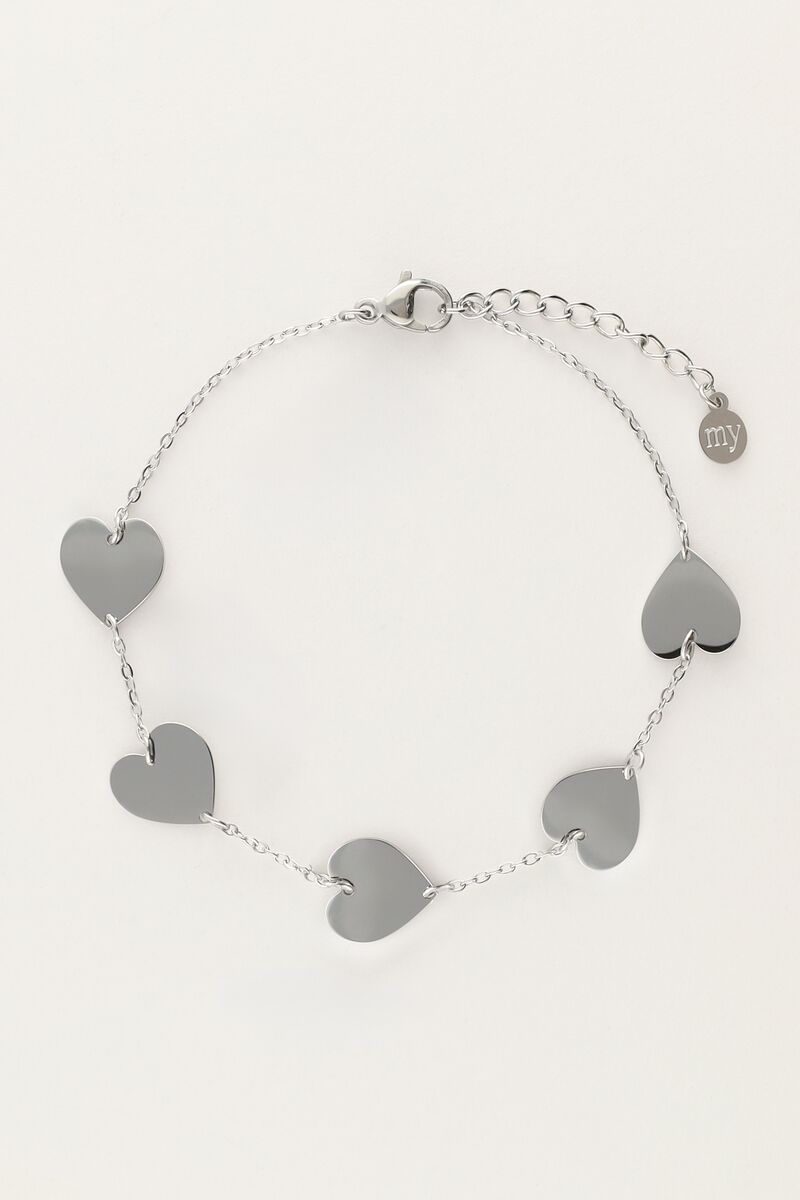 My jewellery Armband met 5 hartjes