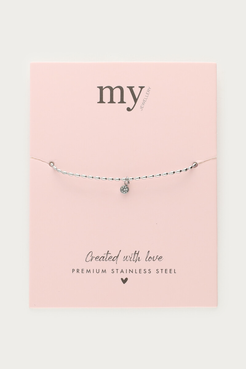 Minimalist bracelet with mini rhinestone charm | My Jewellery