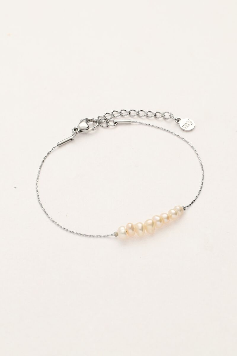 My jewellery Minimalistische armband met meerdere parels