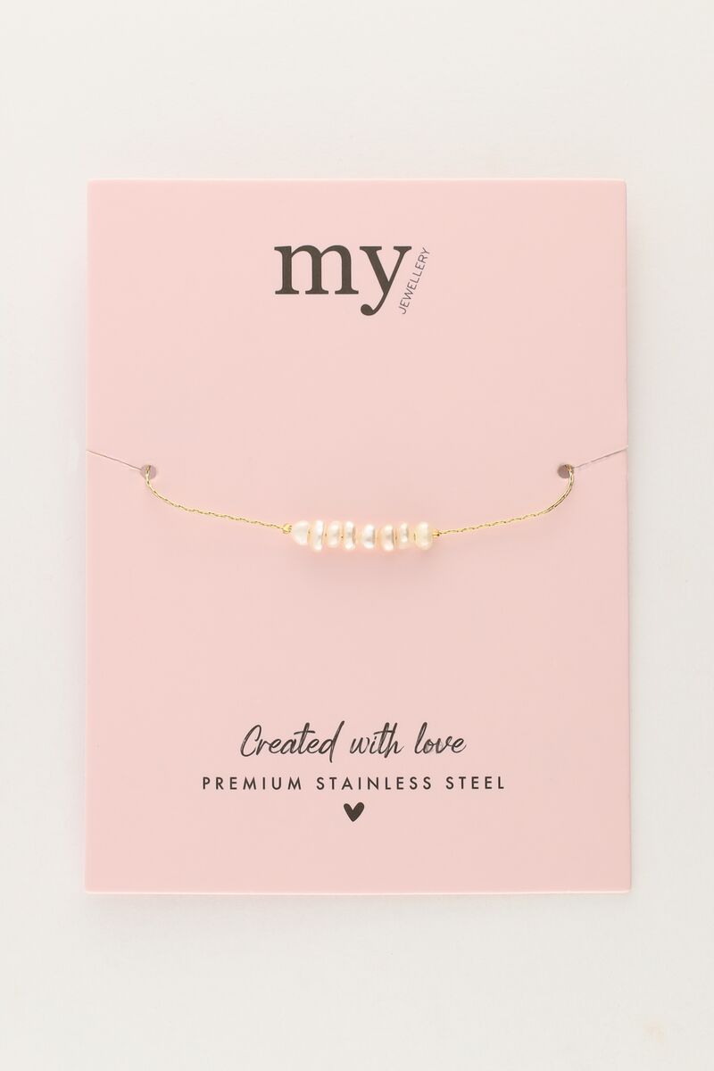 Minimalist bracelet with multiple pearls | My Jewellery