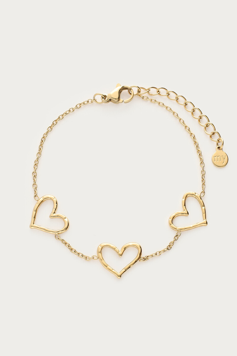 Minimalistische armband met open hartjes