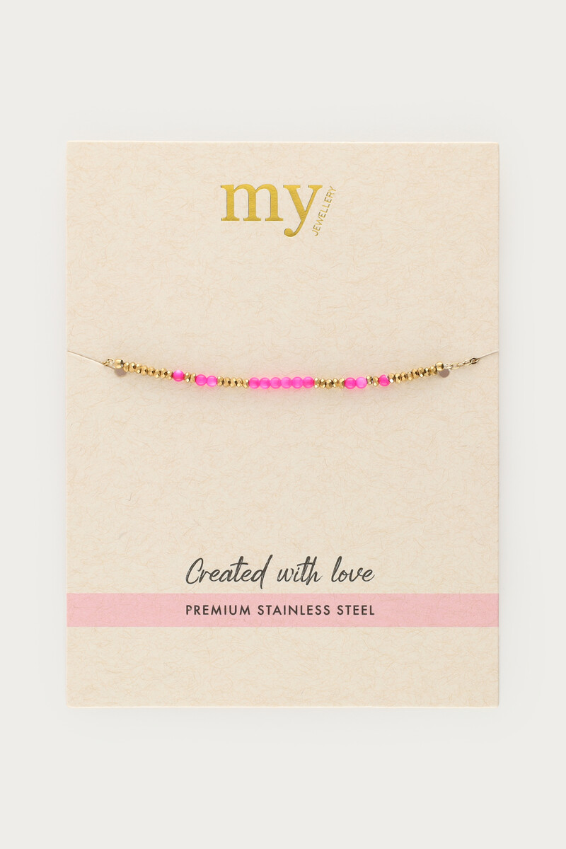 Minimalist bracelet with pink beads | My Jewellery