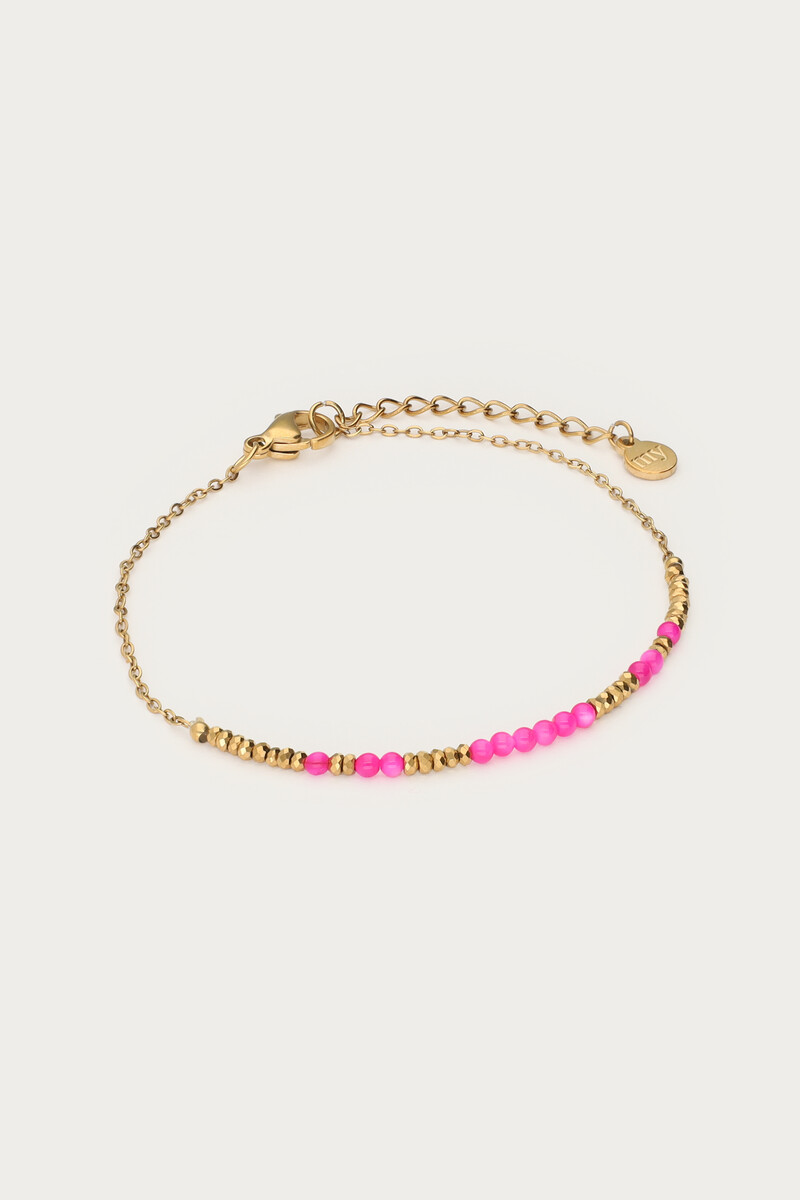 Minimalist bracelet with pink beads | My Jewellery