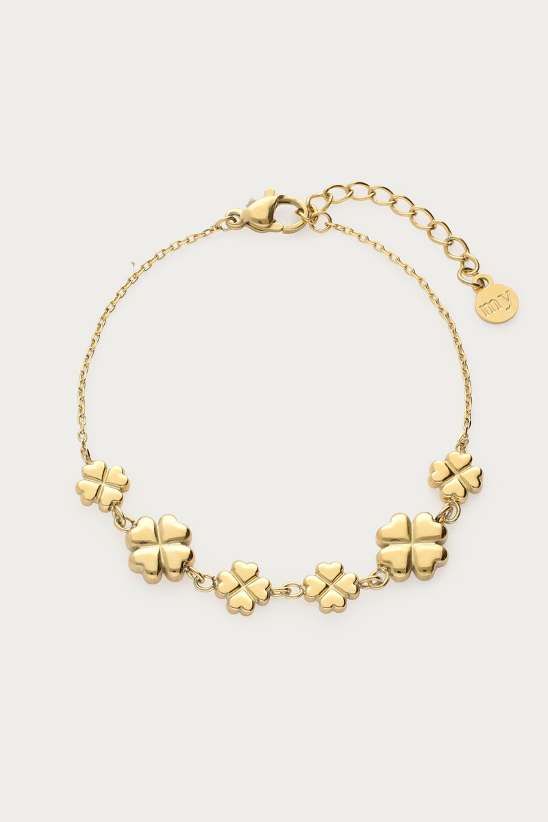 Minimalistisches Armband mit sechs Kleeblättern