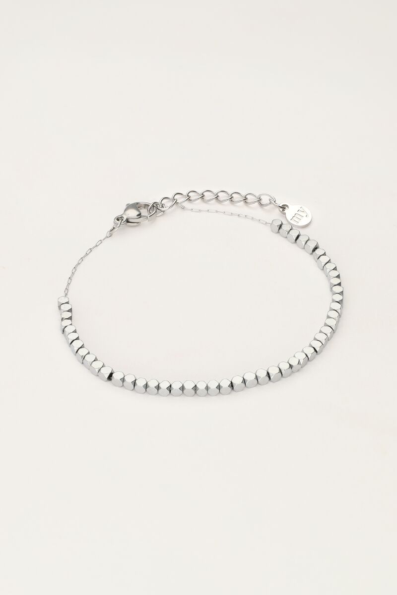 My jewellery Minimalistische armband met vierkante kralen