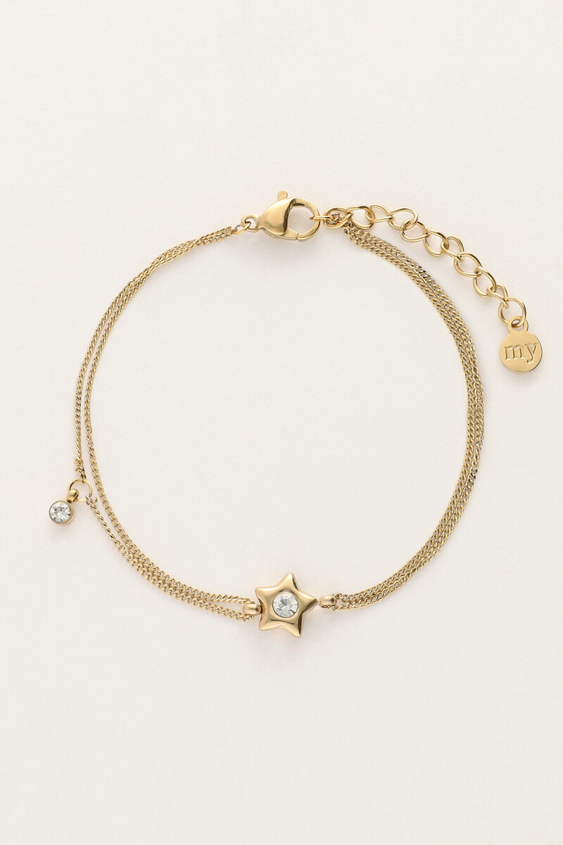 My jewellery Minimalistische armband met ster&strass