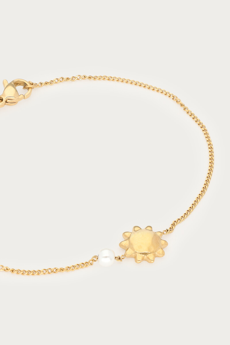 Minimalist bracelet with sun and faux pearl | My Jewellery