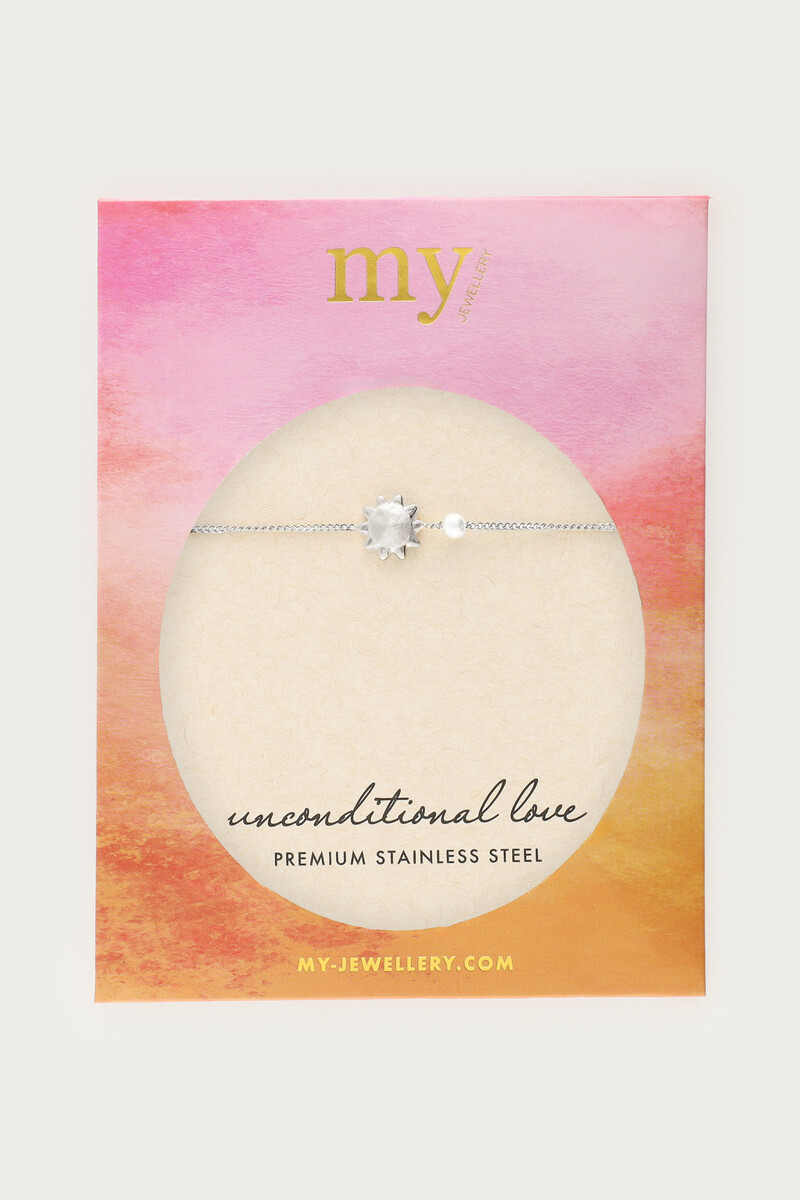 Minimalist bracelet with sun and faux pearl | My Jewellery