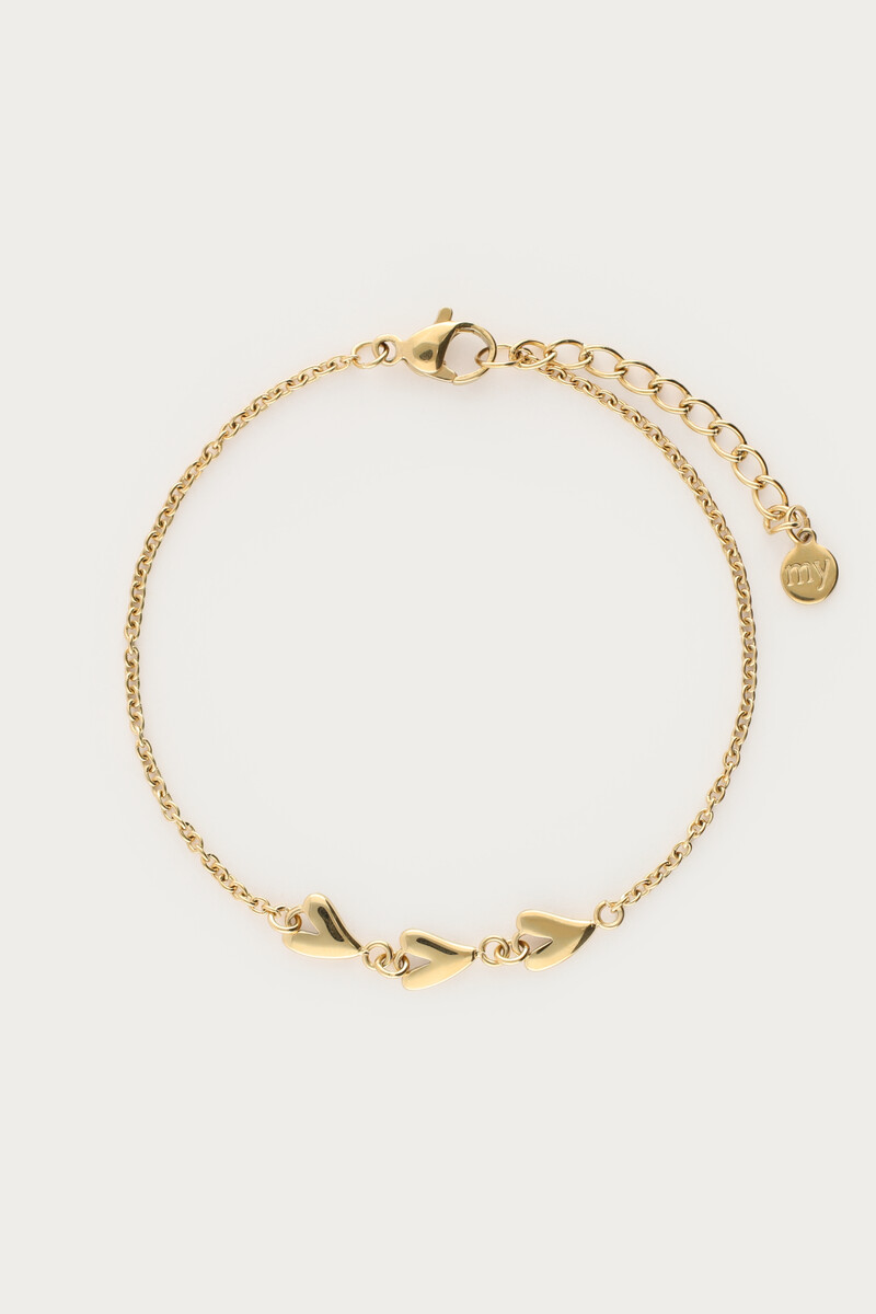 Minimalist bracelet with three hearts | My Jewellery