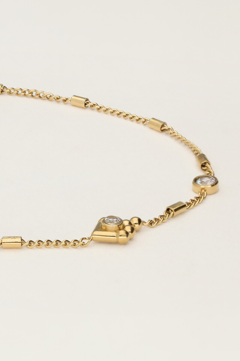 Minimalist bracelet with tubes & rhinestones | My Jewellery