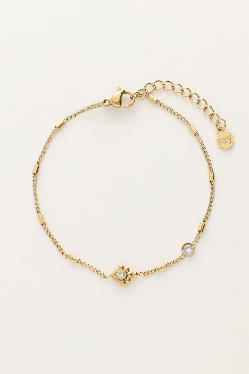 Minimalist bracelet with tubes & rhinestones | My Jewellery