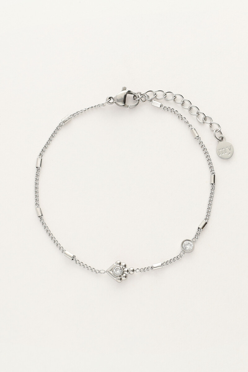 Minimalist bracelet with tubes & rhinestones | My Jewellery