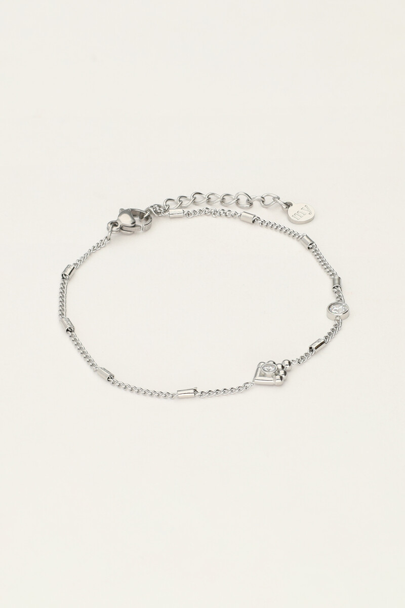 Minimalist bracelet with tubes & rhinestones | My Jewellery