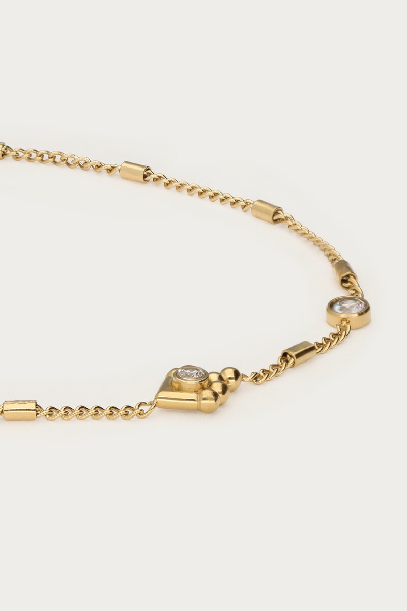 Minimalist bracelet with tubes & rhinestones | My Jewellery