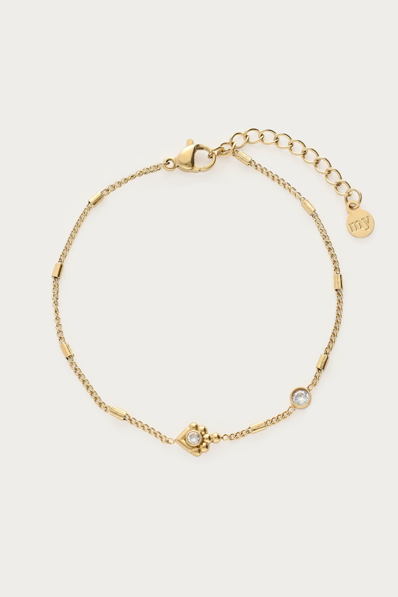 Minimalist bracelet with tubes & rhinestones | My Jewellery