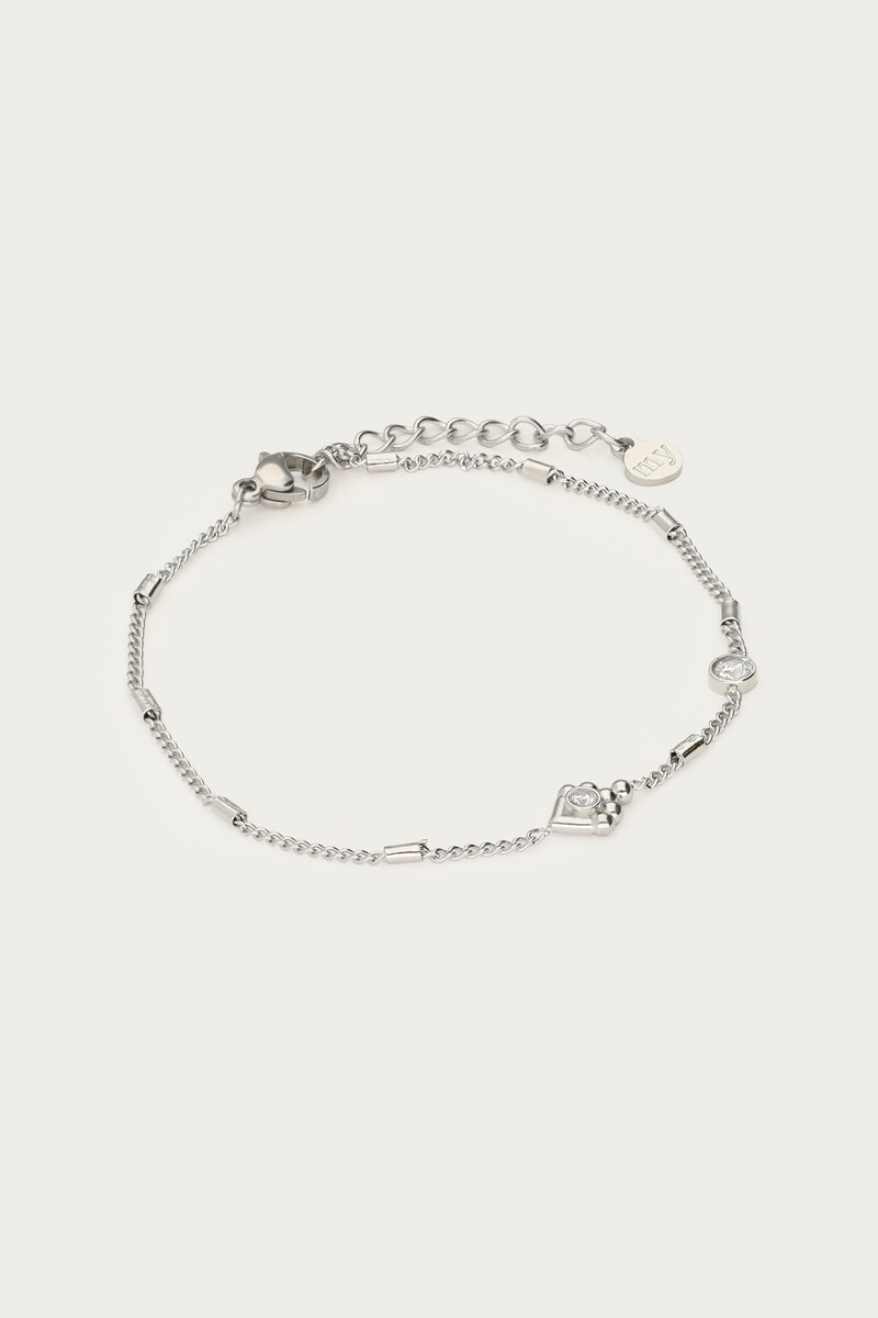 Minimalist bracelet with tubes & rhinestones | My Jewellery