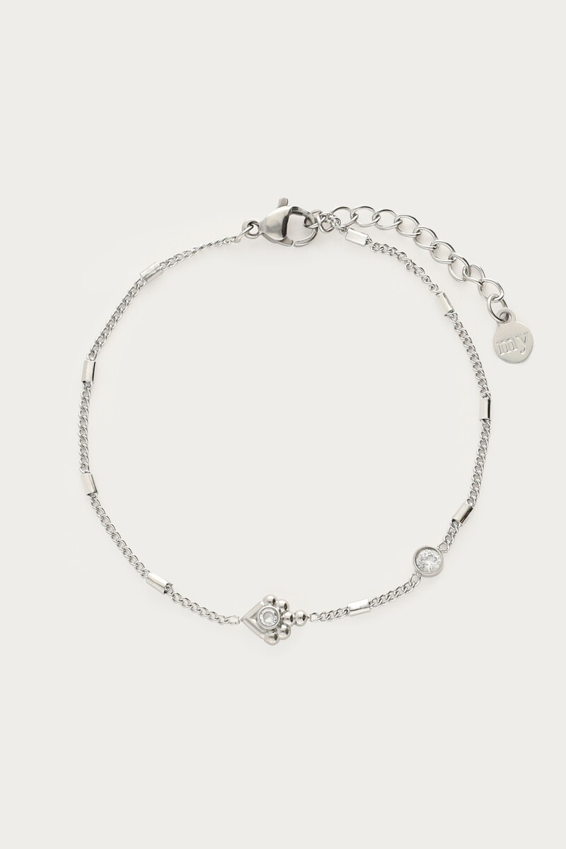 Minimalistische armband met tubes & strass