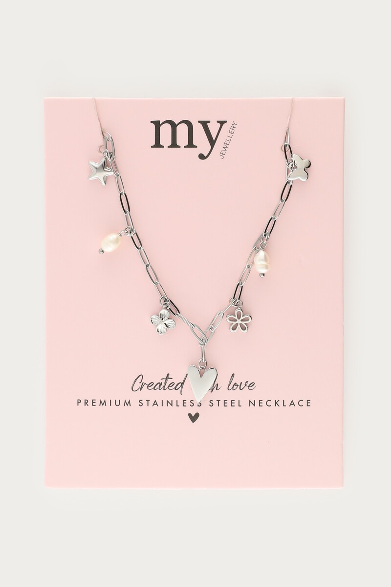 Minimalist chain necklace with seven charms | My Jewellery